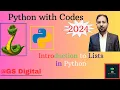 Introduction to Lists in Python Python with Codes 2024 Urdu Hindi