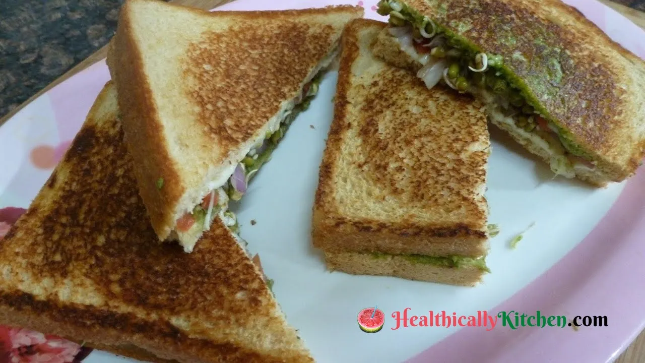 Sprouts & cheese sandwich   How to make Healthy Sprouts cheese Toast   Easy & Quick Breakfast