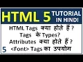 HTML tags and attributes how to use font tag with attributes in hindi