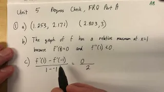 Unit 5 FRQ Part A AB