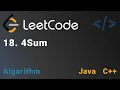 18 4Sum - Leetcode Java C Medium Algorithm DSA