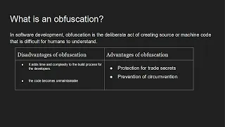 WHAT IS OBFUSCATION