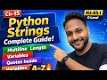 Python Strings Full Tutorial Multiline Quotes Length Variables Hindi