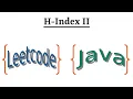 Leetcode Question 275 H-Index II in Java