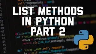 List Methods in Python Copy Index Sort Reverse - Part 2 Series A