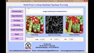 Image Inpainting using Image Processing Matlab project code