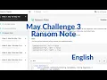 May LeetCoding Challenge Day 3 Ransom Note Explanation and Java Solution