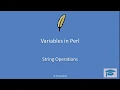 perl lec2 string operations in perl