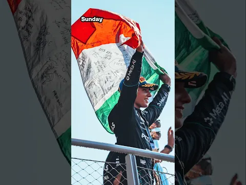Taking the fans to the podium 💙 #f1 #mercedesf1 #kimiantonelli