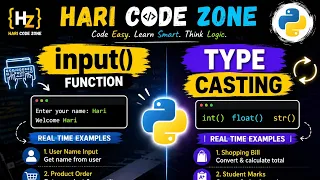 Python Basics Input Function Type Casting Hari Code Zone
