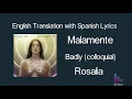 ROSALÍA - MALAMENTE Lyrics English and Spanish - Malamente English Lyrics Translation
