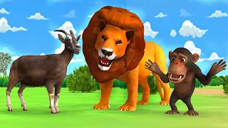 होशियार बकरा और खूंखार शेर की जंग | Best Moral Stories | Top 10 Lion Amazing Hindi Moral Stories