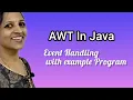 AWT event Handling Example AWT event Handling Program