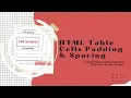 17 HTML Table Cells Padding and Spacing in Hindi Urdu