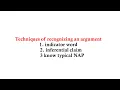 chapter 2 logic part 2 Techniques of Recognizing an argument