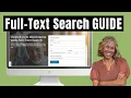 Step-by-Step GUIDE to FamilySearch Full-Text Searching