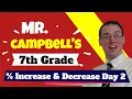 7th Grade Math Lesson 6 Percent Increase and Decrease Using Models