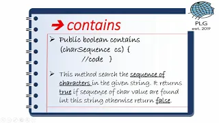 contains method in string class in java HINDI