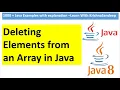 How to delete an element from an array in java