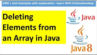 How to delete an element from an array in java