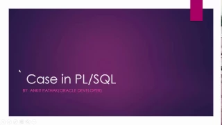 PL SQL Case Statement PL SQL Beginner Tutorials