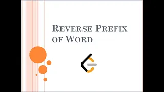 Reverse Prefix of Word Leetcode