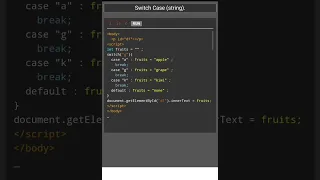 Switch Case string Javascript