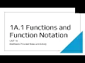 1A 1 FUNCTION NOTATION
