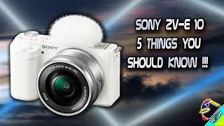 Download Sony ZV-E10 | 5 THINGS YOU SHOULD KNOW !!! | Best EXPLANATION For Beginners on YouTube MP3