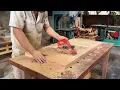 Great Idea Young Man Created Japanese Style Table From Pallet Wood And Tree Trunk