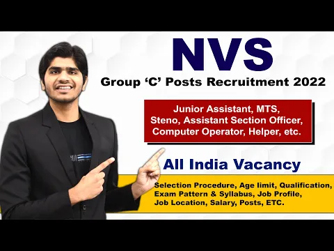 Download MP3 NVS Various Group 'C' Posts Recruitment 2022 | Junior Assistant, MTS, Steno, Assistant Officer, etc.