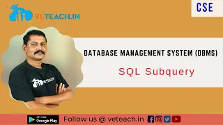 SQL Subquery DBMS JNTU-K CSE 2nd year Every BTECH Students Must Watch