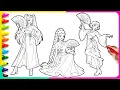 COLORING HUNTRIX TRADITIONAL SHOW MOMENT Satisfying Coloring Pages KPOP Demon Hunters FanArt