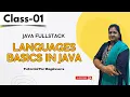 Java FullStack Class 01 Languages Basics In Java Java FullStack Tutorial for Beginners
