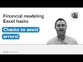 Avoid errors in your Excel model by using checks