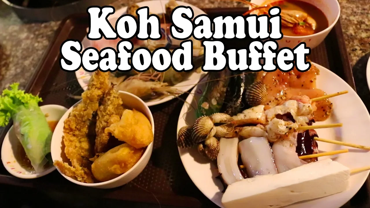 Koh Samui Seafood Buffet. BBQ Seafood in Thailand. All You Can Eat Thai Food on Koh Samui