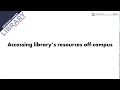 Accessing library s resources off campus