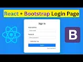 Building Login Page using React Bootstrap React Login Form