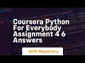 coursera python for everybody assignment 4 6 answers
