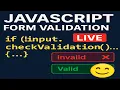 Form Validation In JavaScript Tutorial Build Live with Real-Time Feedback - Part 2 Live Coding