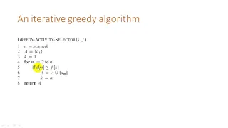 5 An interative greedy algorithm for activity selection