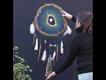 Transform Your Space with Our Customizable Blue-Green Dreamcatcher Natural Gemstones for Serenity