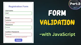 Registration Form Validation with JavaScript bangla tutorial part-3