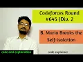 Maria Breaks the Self-isolation Codeforces Round Div 2 CODEFORCES