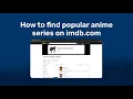 How to find popular anime series on IMDb com