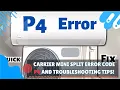 Carrier mini split error code P4 and Troubleshooting Tips