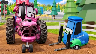 Tractor McQueen’s Forklift Has a Flat Tire! FARMCO Helicopter to the Rescue!