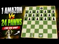 1 AMAZON vs 24 PAWNS Can the Ultimate Chess Piece Survive Epic Chess Variant Battle