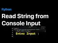 Read String from Console Input in Python - Examples ProgramGuru org
