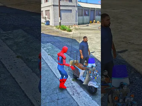GTA 5 : SPIDERMAN MODIFIED HIS SCOOTER IN A AWESOME BUGATTI | #gta5 #shorts #trending #shortsfeed